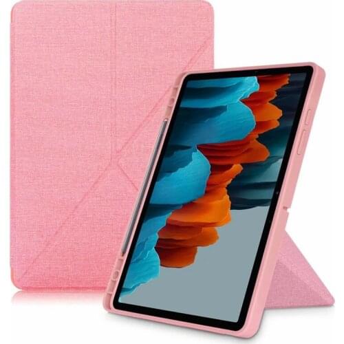 Case For Samsung Galaxy Tab S7 FE Case 12.4 SM-T730 SM-T736 B Fashion Tablet Funda Leather Multi Folding Capa Stand Cover Gift
