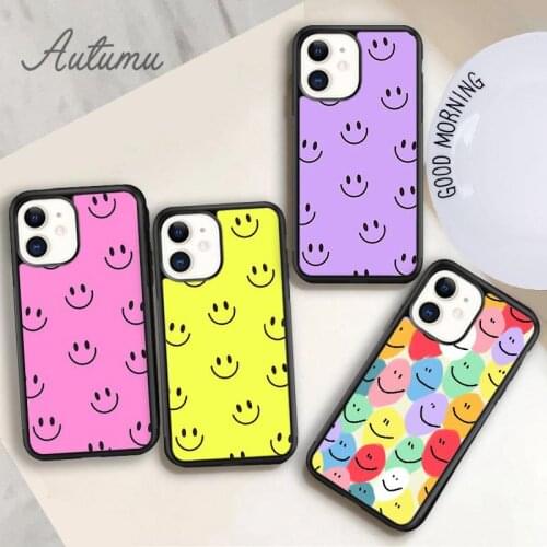 Smiley Face Phone Case for iPhone 11 12 Pro Max mini X XR XS SE 2020 5 6S 7 8 Plus Samsung Galaxy S8 S9 S10 Cover shell coque