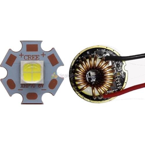 Cree XHP70 6V 6500K Cool White, 5000K Neutral White, 3000K Warm White High Power LED Emitter With 26mm 1 Mode or 5 Modes Driver