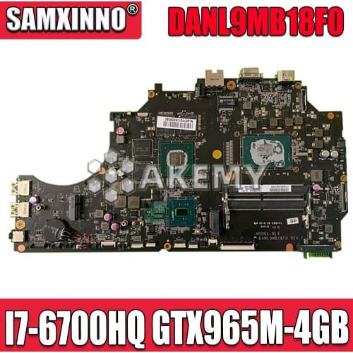 DANL9MB18F0 Laptop motherboard for ThundeRobot 911M original mainboard I7-6700HQ GTX965M-4GB