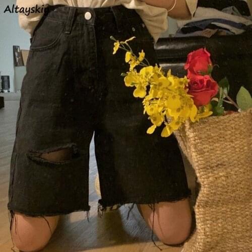 Jeans Women Denim College High Waist Casual Loose Ladies Fashion Students Hollow Out All-match Soft Streetwear Vintage Pockets