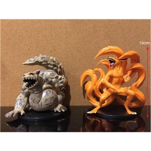 2pcs/set Naruto Anime Figure Kurama Kyuubi Bijuu Shippden Toys Rikudo Sennin Uzumaki Naruto Action Figurine PVC Model Doll