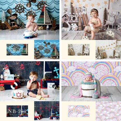 Mehofond Newborn Portrait Backdrop Photography Summer Sea Rainbow Cloud Baby Kids Birthday Photo Backgrounds Studio Photozone