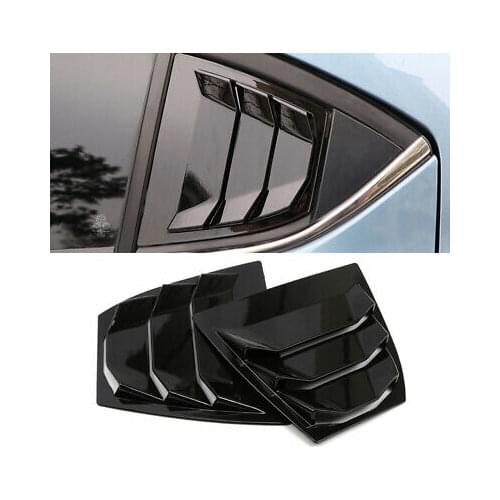 Glossy Black Rear Window Shutter Cover Trim 2pcs For Mazda 3 / Axela 2014-2018