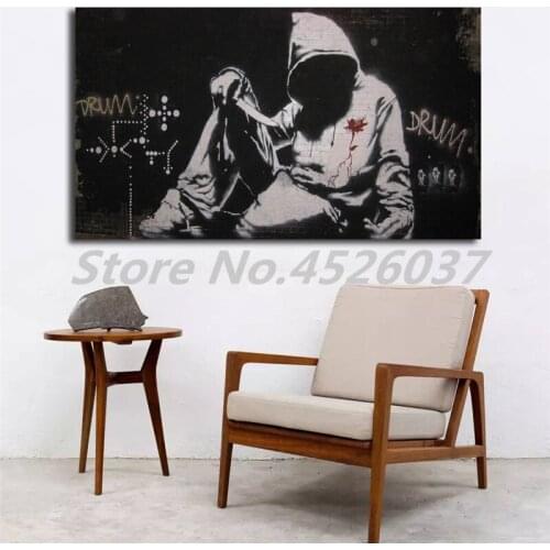 Hoodie With Knife Graffiti Wallpaper HD Canvas Painting Print Living Room Home Decor Modern Wall Art Oil Painting Poster