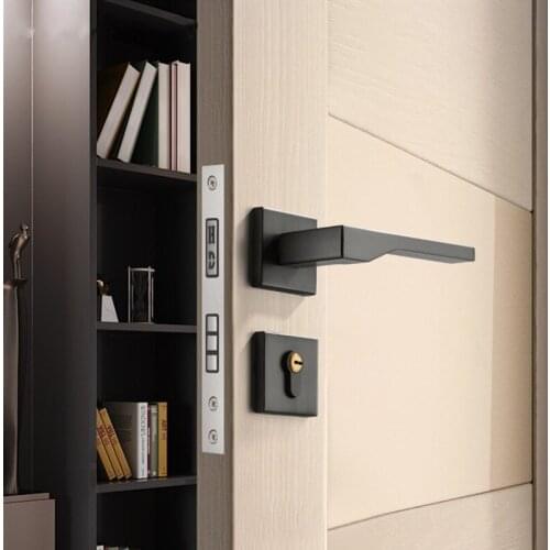 Interior Silent Anti-theft Door Lock Household Zinc Alloy Mechanical Split Door Locks Hotel Home Washroom Hardware Accessories