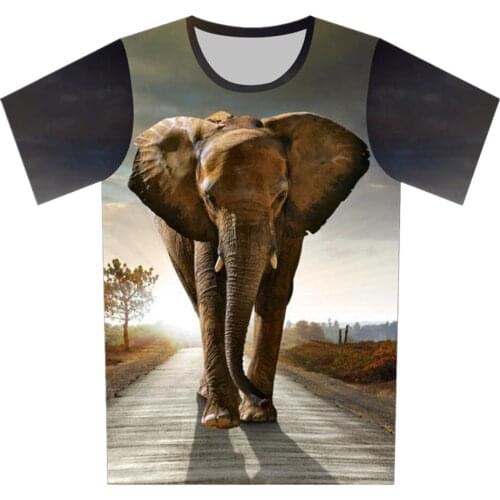 Joyonly 2018 Children Sunny Elephant Road Tree Funny Printing T-shirts Kids Summer T shirt Girls/Boys Cool Baby Clothes 4-20Y