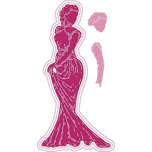 Girl Beautiful Full Dress Cutting Dies Scrapbook Dariy Decoration Stencil Embossing Template DIY Greeting Card Handmade New 2021