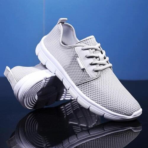 Plus Size Summer Light Weight Sport Shoes Woman Sports Top Breathable Running Shoes Men Sneakers for Women Shoes Walk Gray D-423