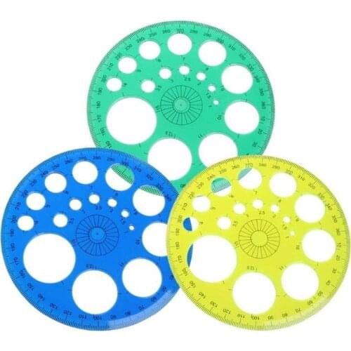 XRHYY 1Piece 360 Degree Protractor All Round Ruler Circle Template School Drafting Supplies Random colour