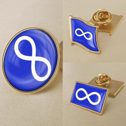 Metis Blue of Canada Flag National Emblem Brooch Badges Lapel Pins