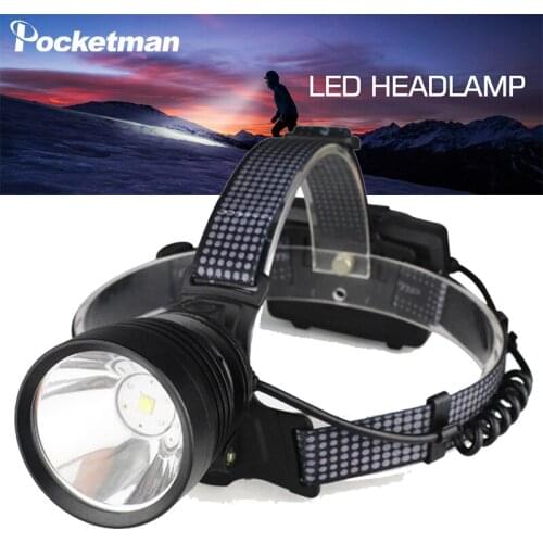 Powerful XHP90 LED super bright camping headlight built-in fan long use headlamp uses 18650 battery charged with USB cable