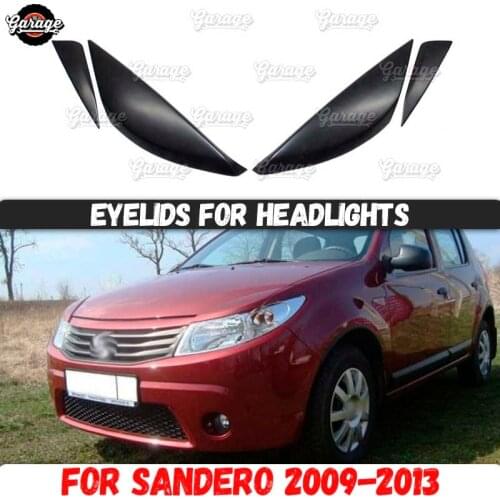 Eyelids for headlights for Renault Sandero / Stepway 2009-2013 ABS plastic pads cilia eyebrows covers trim accessories car