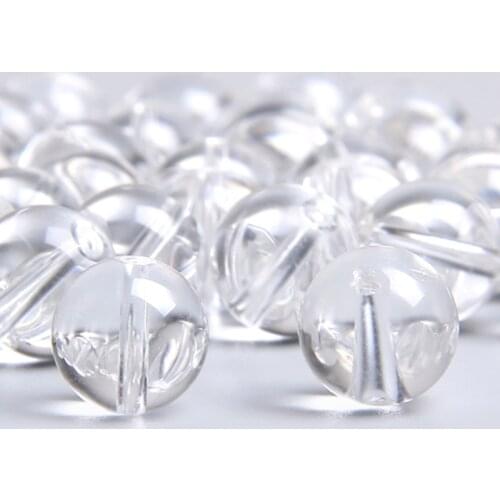 Natural Raw white quartz crystal beads 4-12mm natural round Clear Real crystal smooth loose beads for jewelry making bracelets