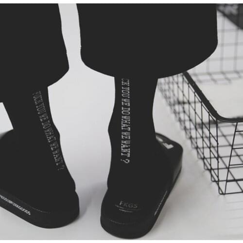 Men Socks New Hip Hop Unisex Fashion Cotton Socks Women Street Sports Skateboard Creative Unisex Black White Couple Long Socks