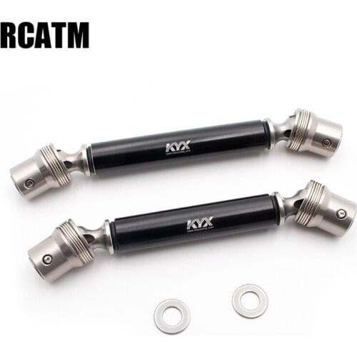 2pcs Metal Stainless Steel Front Rear Transmission Shaft CVD For 1/10 Rc Crawler Axial Scx10III AX103007