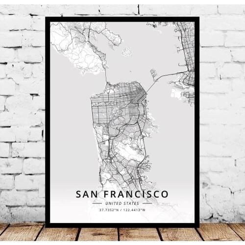 San Francisco US Map Poster