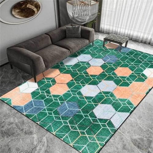 Northern European-Style Rug Pink Green Blue Plaid Diamond Geometric Carpet Living Room Bedroom Bed Blanket Kitchen Floor Mat
