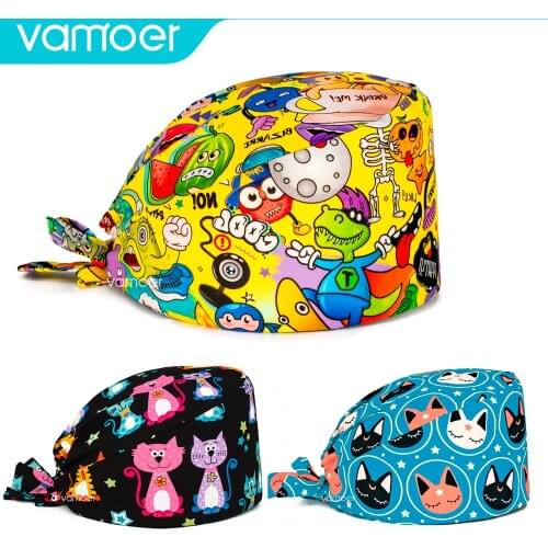 Nursing hat scrubs hat anime operating room cap hospital work cap Pet veterinary hat dentist scrubs cap nurse hair cap