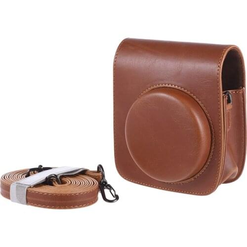 Vintage PU Protective Camera Case Bag Pouch Cover Protector w/ Strap for Fujifilm Instax Mini 90 Instant Film Camera