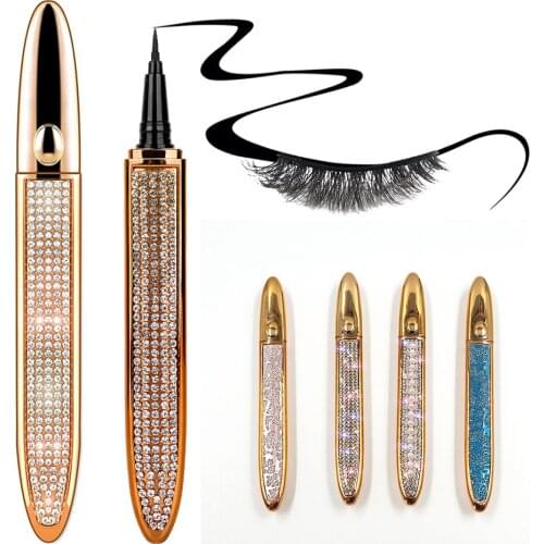 Magic Self-adhesive Eyeliner Pen Glue-free: for False Eyelashes Liquid Eyeliner Waterproof No Blooming Makeup Eye Liner Pencil