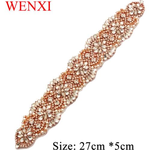 WENXI 30PCS Handmade Luxury Rhinestones Appliques Sewing On For Wedding Dresses Belt Rhinestones Appliques Accessory WX832
