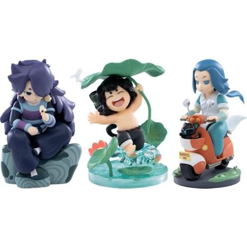 3Pcs/set The Legend of Luoxiaohei Anime Figure Kawaii Cartoon Doll Q Version 11-12Cm Anime Peripheral Collectibles Model Toy