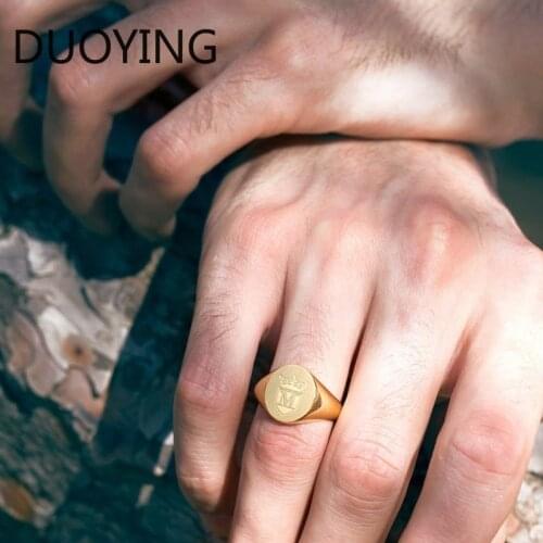 3UMeter Mens Ring Custom Coat Of Arms Family Crest Personalized Initials NAME Signet Pinky Husband Boyfriend Dad Gifts