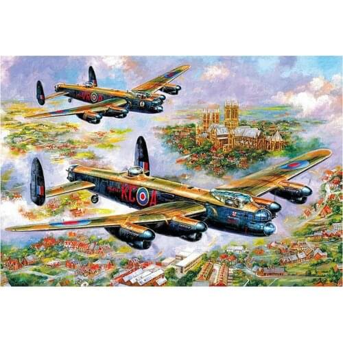 5D diy diamond painting mosaic drills embroidery pattern Aircraft scenery 3d cross stitch kits room decoration wall stickers