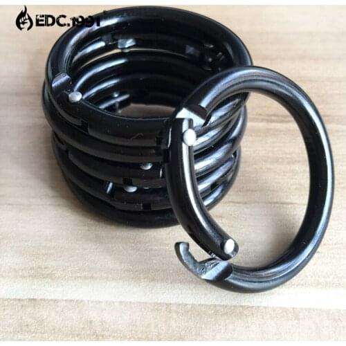 6pcs black Circle Round Carabiner Camping Spring Snap Clip Hook Keychain Camping Climbing Hiking Outdoor