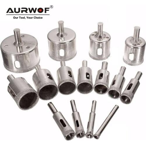 LA VIE 15pcs Glass Hole Saws Set 6mm-50mm Diamond Drill Bit Holesaw Tile Ceramic Marble Hole Saws Power Tool Accessories DB02053