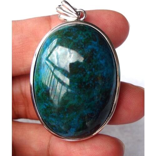 Free Shipping Natural Chrysocolla Oval shaped 37*28*13mm Pendants Women Jewelry Accessories Weddings Parties Birthday Gift