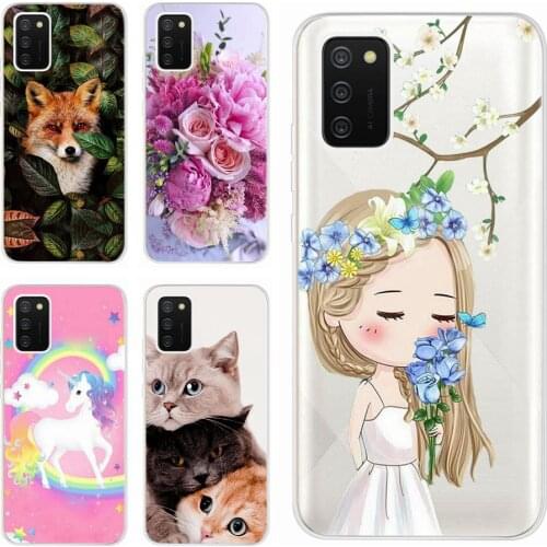 For Samsung Galaxy A02s Case SM-A025F Soft Slim Cute Cat Cartoon Back Cover For Samsung A02s A 02 s A025F Phone Cases 6.5'' Bags
