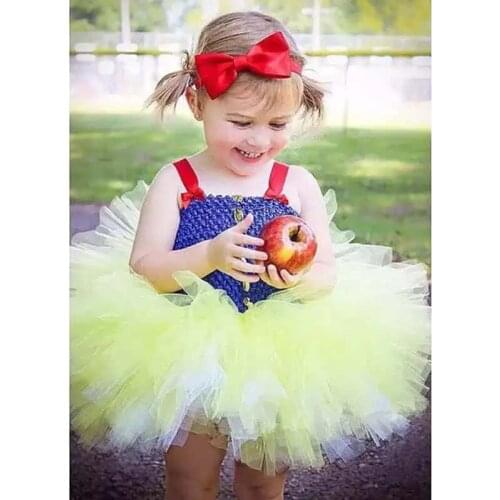 2021 Girls Tutu Dress Baby Crochet Dresses with Red Hairbow Set Kids Birthday Party Dress Cosplay Costume Tutus