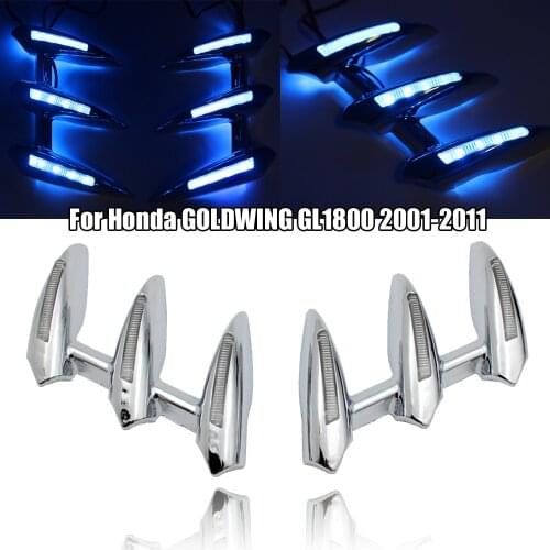 For Honda GOLDWING GL1800 2001-2011 2002 2003 2004 2005 2006 2007 08 09 10 Chrome Motorbike Brake Rotor Covers /LED Ring Of Fire