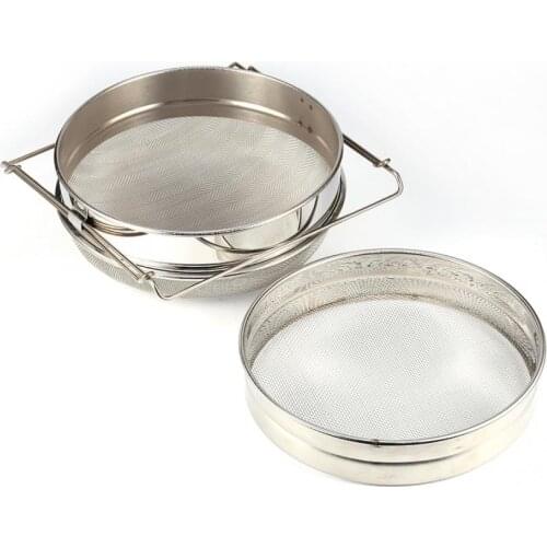 Stainless Steel Double Layer Bee Honey Strainer Filter Set Beekeeping Equipment Household Honey Sieve Filtration Machine Tool