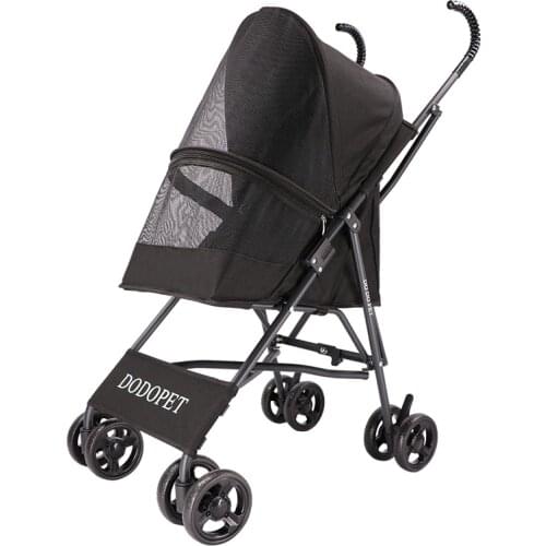 Pet stroller Teddy Bomei dog and cat stroller pet four-wheel outgoing circle light folding small pet universal stroller