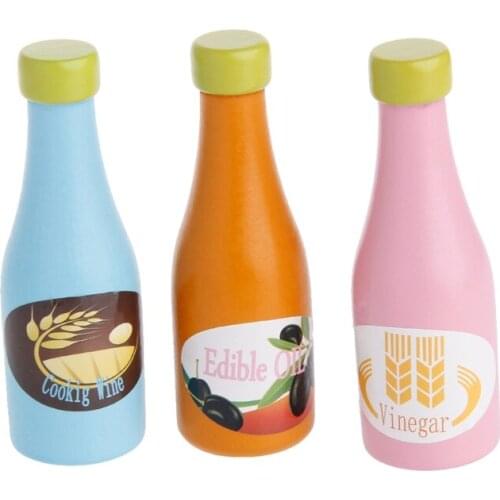 3pcs Kids Pretend Role Play Kitchen Fruit Food Wooden Toy Cutting Set Child Gift