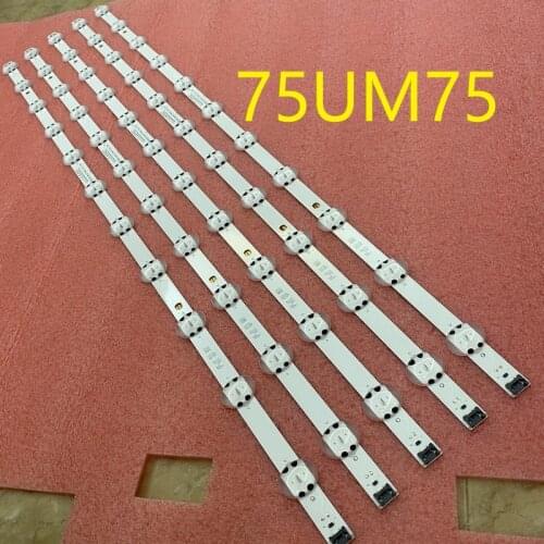 Kit 5pcs 11LED 834mm LED bar For LG 75UN7070PUC 75UN7070 EAV64993201 SSC_Y19.5_TRIDENT_75UM75_BOE