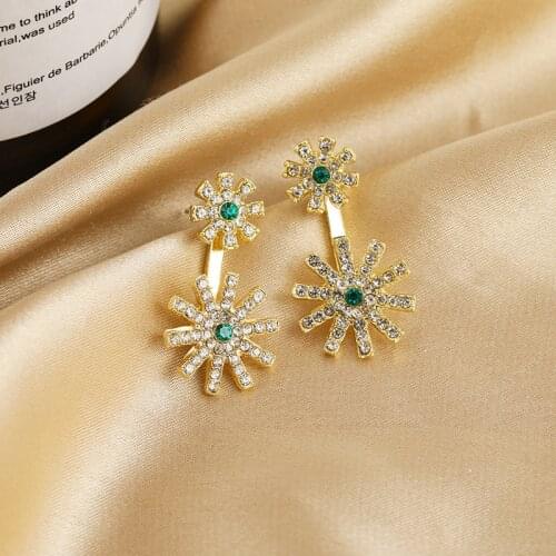 Korean Version Of The 2021 Fashion New Earrings Net Red, A Two-wear Petal Crystal Earrings, Womens Clothing Manufacturers