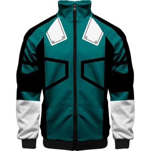 3D Anime Boku No My Hero Academia Cosplay Costumes Bakugou Todoroki Shoto Izuku Midoriya Deku Cardigan Zipper Jacket Women Men