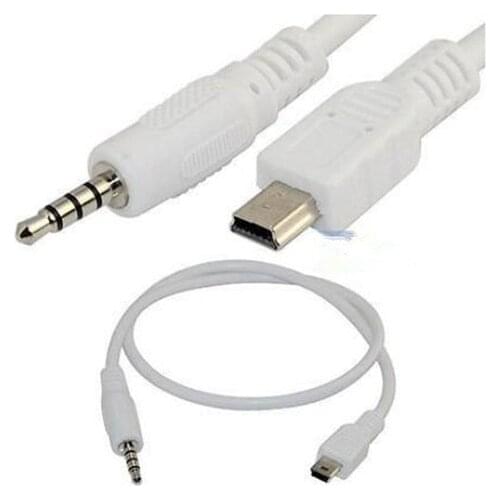 LBSC 50cm 3.5mm Stereo Plug to Mini USB 5Pin Male M/M Adapter Convertor Audio Cable