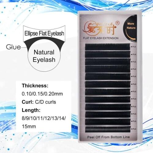 Matte Cashmere Flat Eyelash Extension Individual Softer Ellipse False Eyelash Extension Cilias Faux Mink Split Tips Flat Eyelash