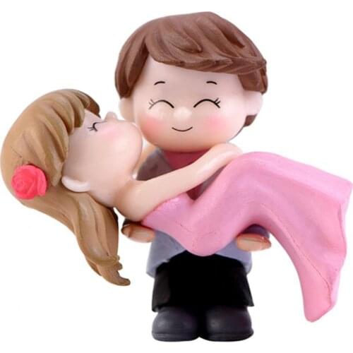 Sweet Couple Bride Groom Model Miniature Landscape Wedding Decorative Ornament
