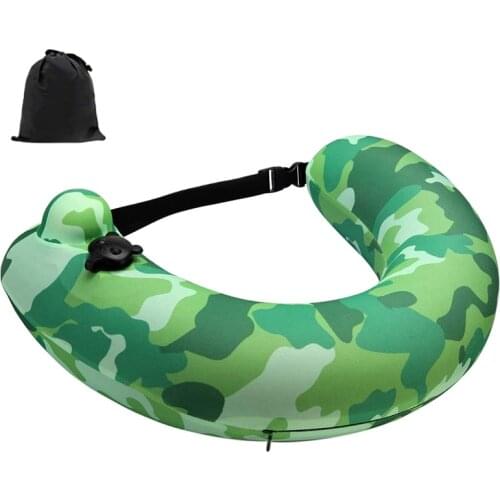 ELOS-Swim Belt Inflatable Swim Ring Portable Swim Trainer Pool Float Travel Neck Pillow for Kids Adults