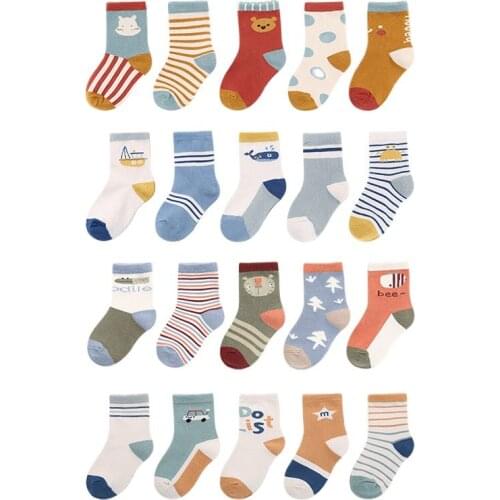 5 Pairs Kids Socks Cotton Cartoon Childrens Baby Socks Calcetines Girls Socks Kids Socks for Boys 1-12 years old Four Season