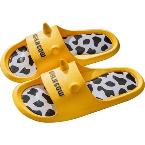 New Design Couples Home Bathroom Slippers Cute Cartoon Indoor Men/Women Flat Slides Female Anti-Slip Flip Flops