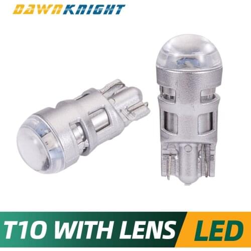 2PCS T10 With Lens Car Interior Lights T10 W5W 168 194 3030 Parking Side Signal Light Reading Light License Plate Light DC12V