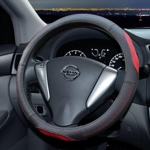 Suitable for Nissan Sylphy X-TRAIL Teana Qashqai Tiida Murano KIcks Bluebird Road Terra leather steering wheel cover