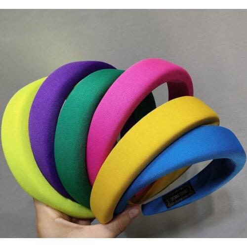 Candy-colored gentle French Korea simple 2021 fashionable wide-brimmed sponge girl hair bands